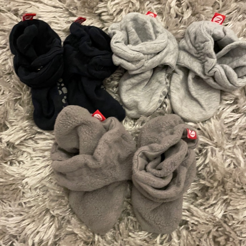 3 Pair - Zutano Gripper Booties 24 Months